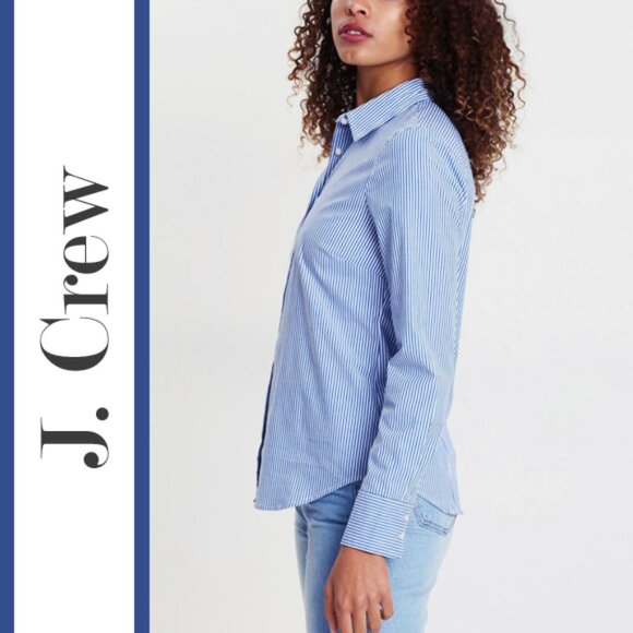 J. Crew |  Classic Pinstripe 'Stretch Perfect Shirt' - Picture 6 of 12